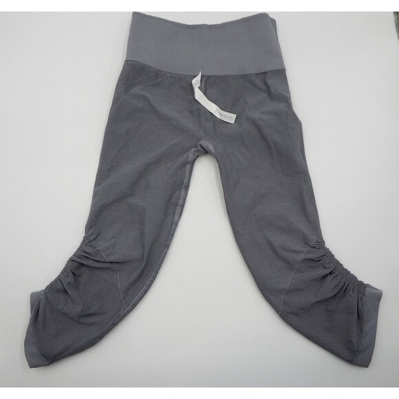 Lululemon In The Flow Crop Leggings Women's Gray Ruched Leg Capri Sz 4 - Picture 9 of 9